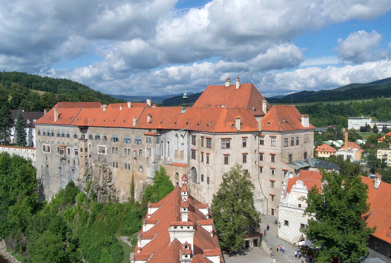 Cesky Krumlov city view